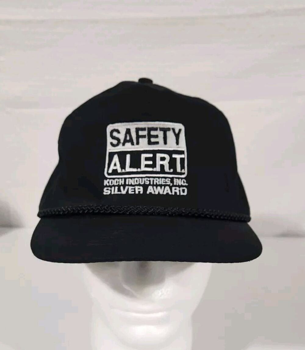 Vintage Koch Safety Alert Silver Award Hat Cap Mens Adult Adjustable Trucker